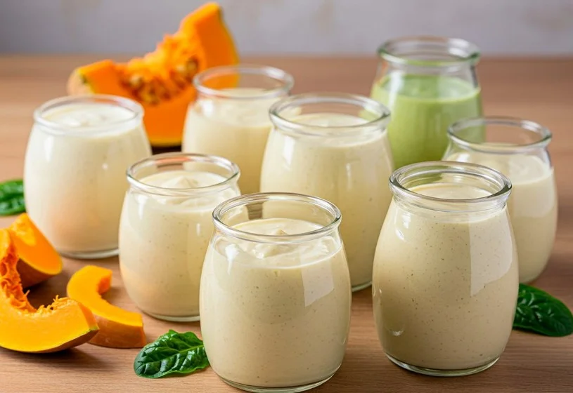 Tazón de crema vegetal de anacardos para recetas veganas